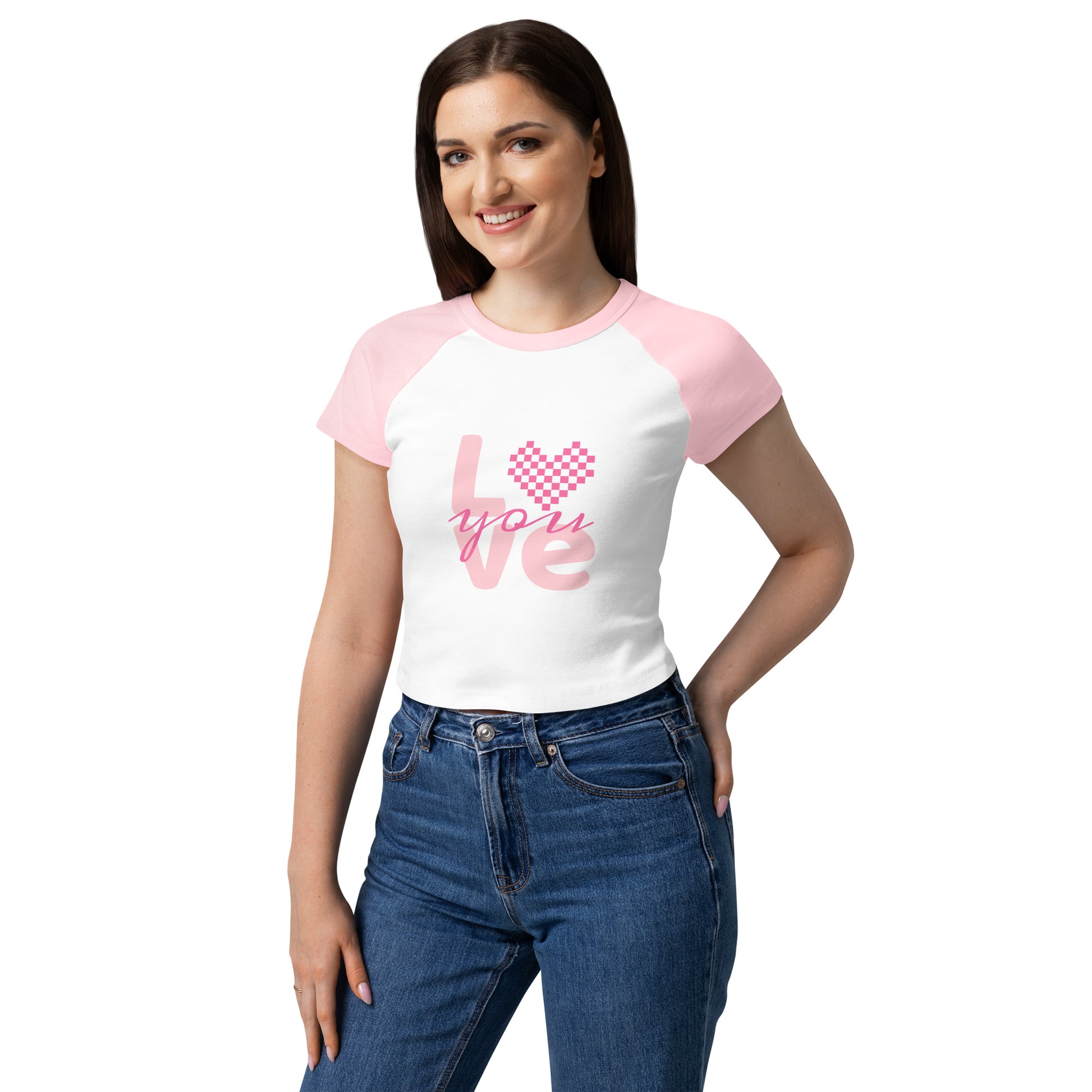 Women’s micro rib raglan baby tee - GG Happy